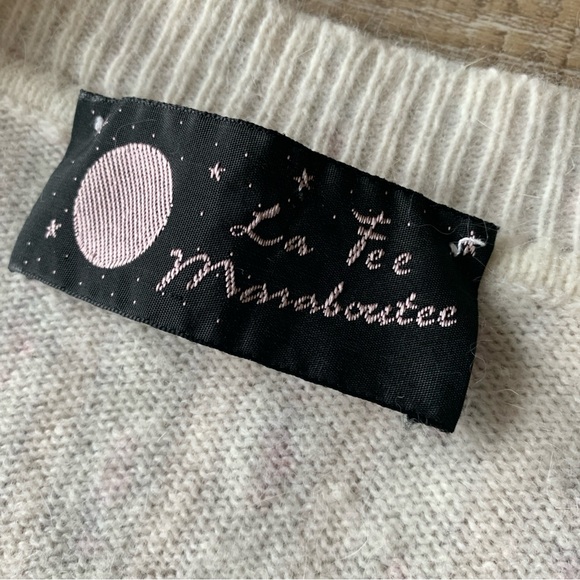 La Fee Maraboutee Women's Coquette Knit Mini Dress France Wool Angora Romantic S - Picture 2 of 14